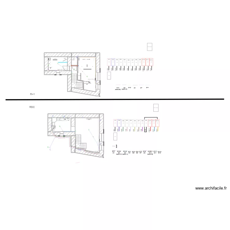 Plan Julie existant. Plan de 