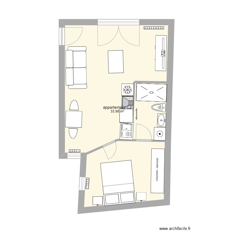 appartement C2 propo1. Plan de 0 pièce et 0 m2