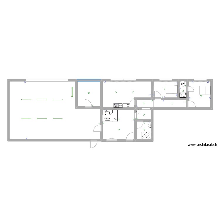 Da Silva. Plan de 9 pièces et 128 m2