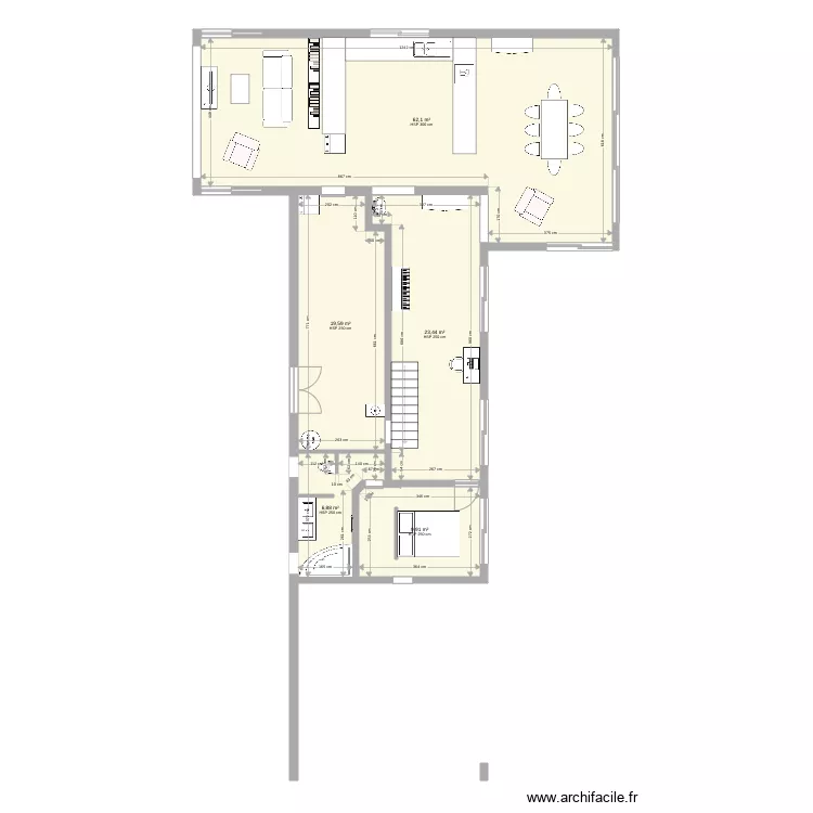 Maouris nord sud 5 fa&ccedil;ades ouest. Plan de 
