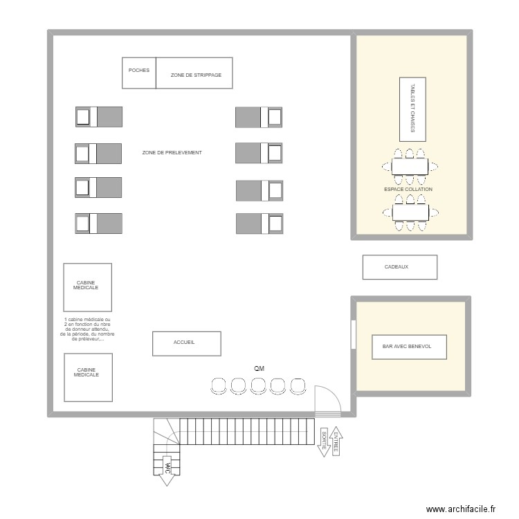 GOUY. Plan de 2 pièces et 30 m2