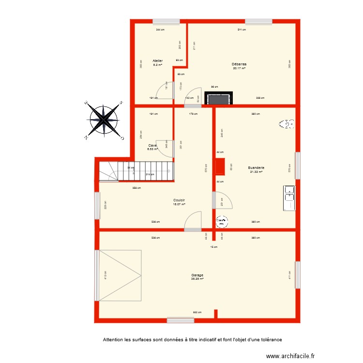 BI 4953 sous sol côté. Plan de 0 pièce et 0 m2