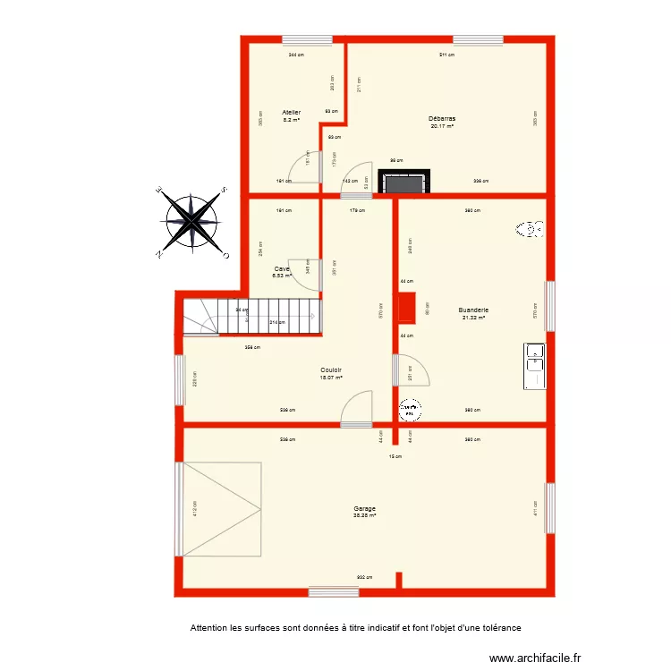 BI 4953 sous sol c&ocirc;t&eacute;. Plan de 