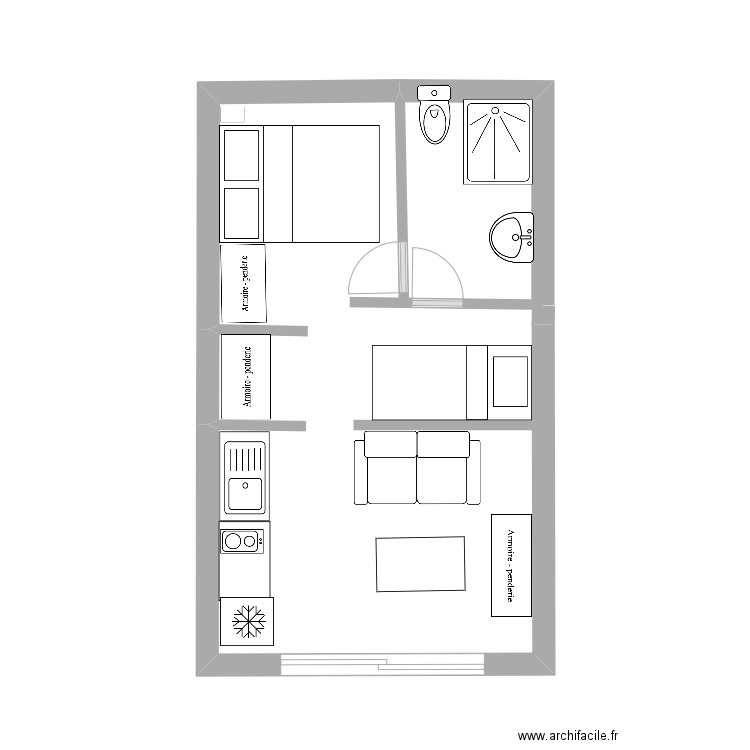 Plan 5 studio Moulin. Plan de 0 pièce et 0 m2