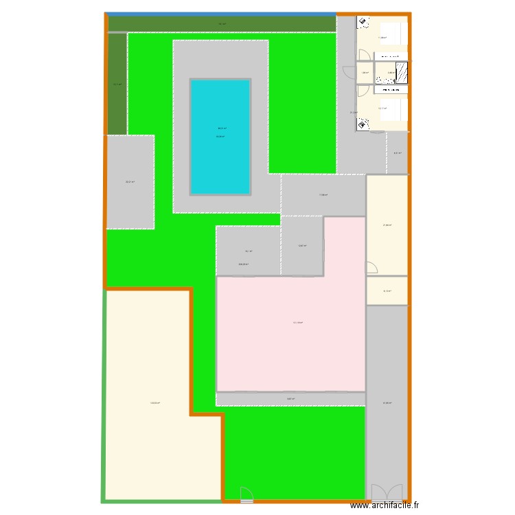 Fetilly 3. Plan de 21 pièces et 769 m2