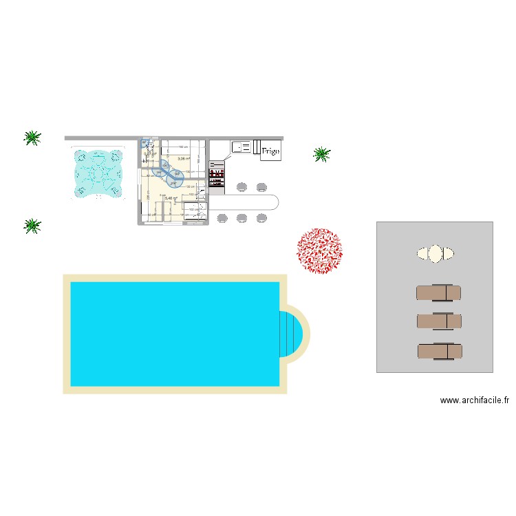 Plan Pool House. Plan de 0 pièce et 0 m2