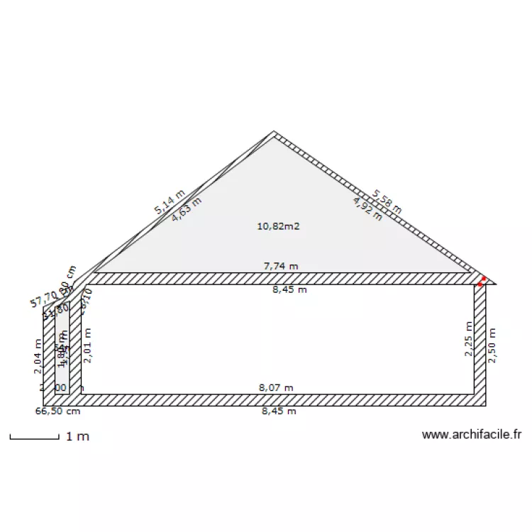 pignon  ouest. Plan de 