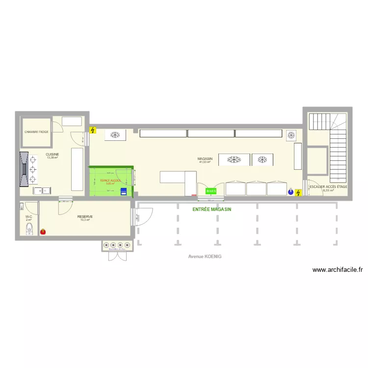 COMPTOIR DU 6&egrave;me KM. Plan de 