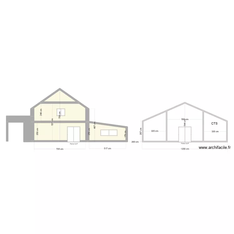 plan coupe sud. Plan de 