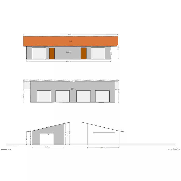 garage 4 faces. Plan de garage 4 faces. Plan de