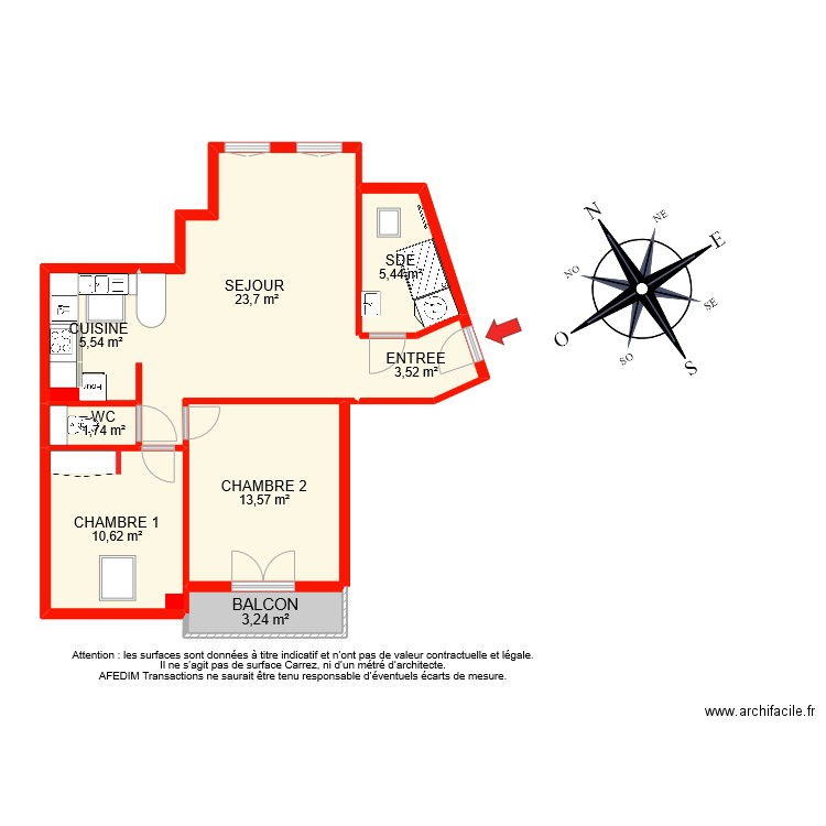 BI 11516 . Plan de 10 pièces et 83 m2