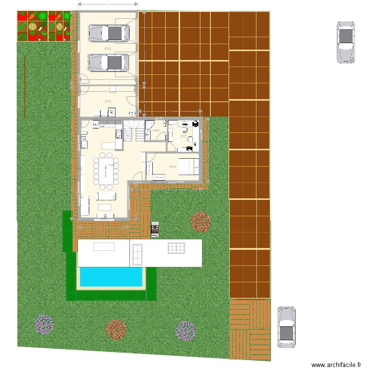 MAISON 2021. Plan de 9 pièces et 135 m2