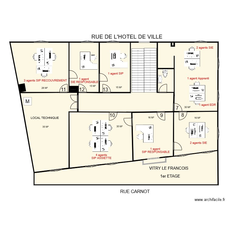 VITRY CARNOT SIP 1er étage fusion. Plan de 0 pièce et 0 m2