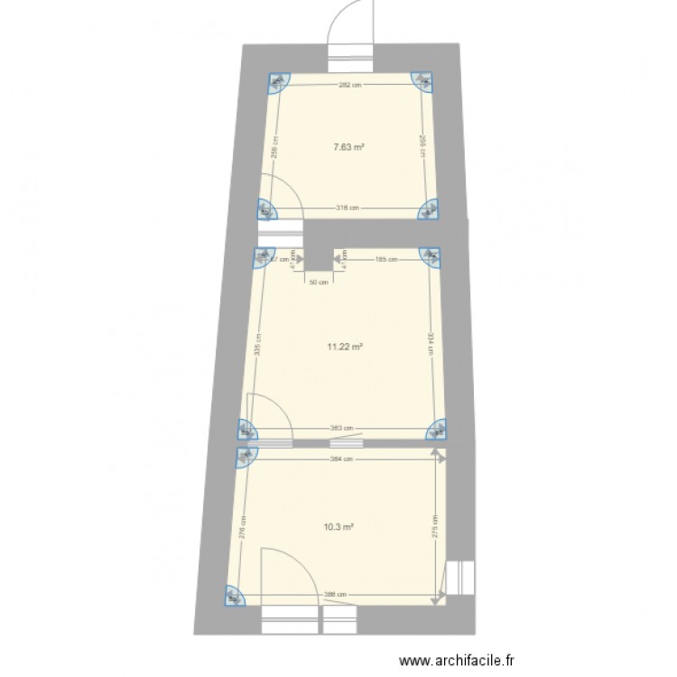 PLAN FONTVIELLE. Plan de 3 pièces et 29 m2