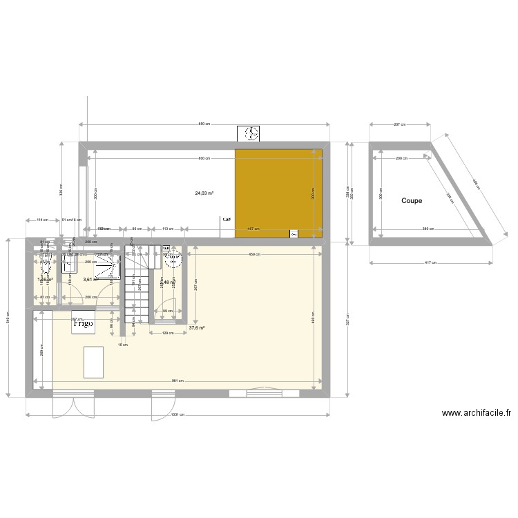 PLAN KERGOURLAY. Plan de 8 pièces et 78 m2