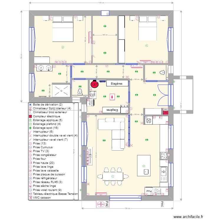 Maison Saint DOLAY Electricité. Plan de 1 pièce et 111 m2