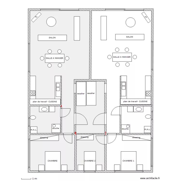 1er ETAGE 17-02-2012 (idem 2&egrave;me ETAGE) new 3 -sans cotations. Plan de 