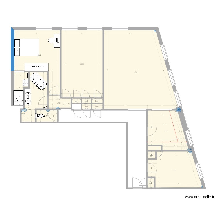 haute seille v2 sdb ilot 150x80. Plan de 0 pièce et 0 m2