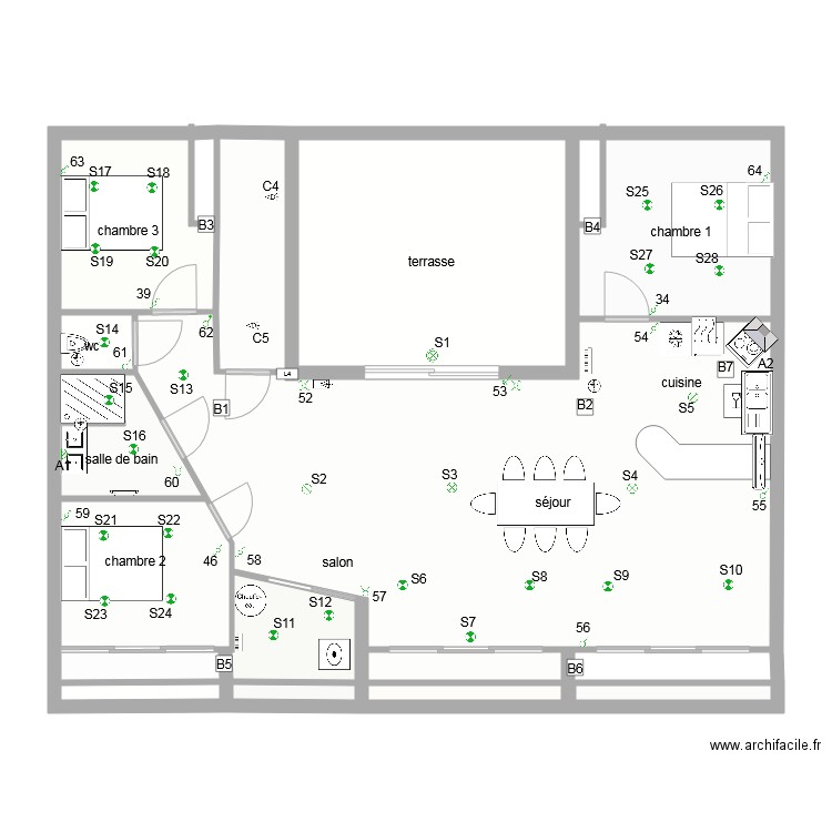 corcieux 2eme Etage Eclairage. Plan de 0 pièce et 0 m2