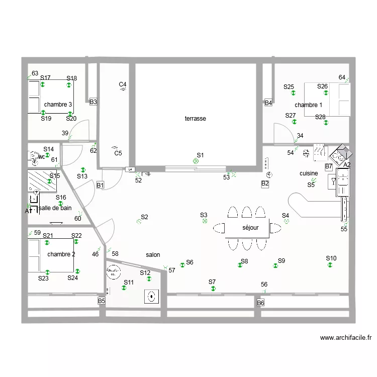 corcieux 2eme Etage Eclairage. Plan de 