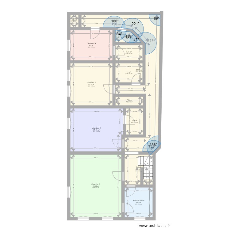 CB étage. Plan de 0 pièce et 0 m2