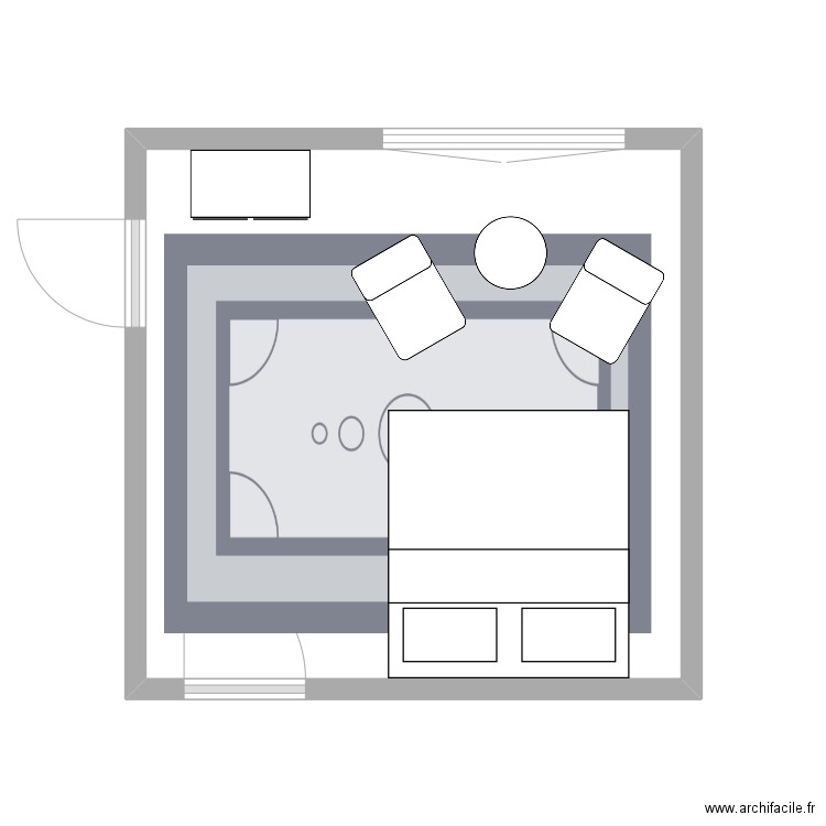 Anatole chambre parents. Plan de 1 pièce et 16 m2