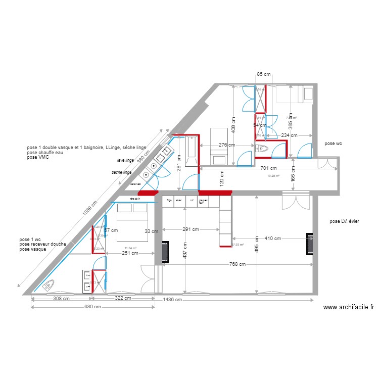 plan jung projet plomberie. Plan de 0 pièce et 0 m2