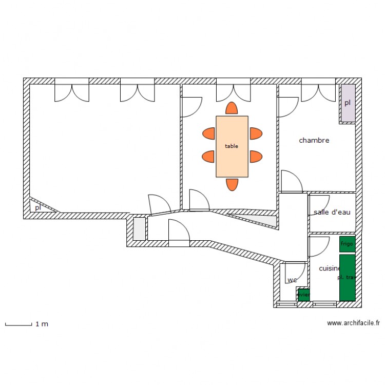 oberkampf. Plan de 0 pièce et 0 m2