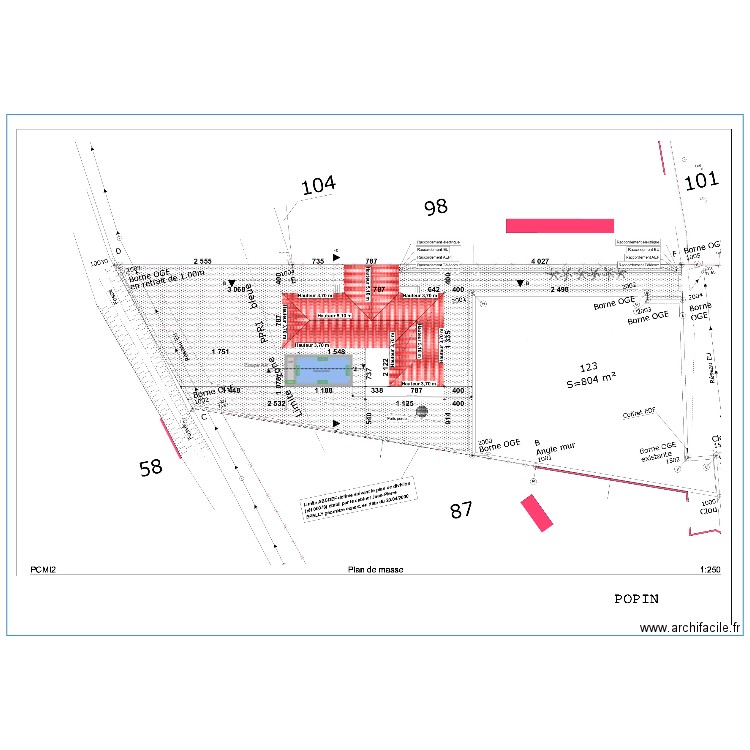 Piscine Froment Plan de Masse2. Plan de 0 pièce et 0 m2