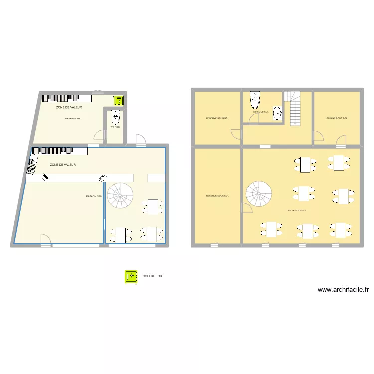 TABAC BISTROT L'INDUSTRIE COFFRE FORT. Plan de 