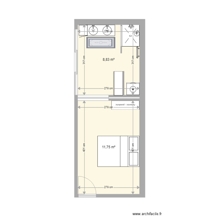 salle de bain Thomas v2. Plan de 0 pièce et 0 m2