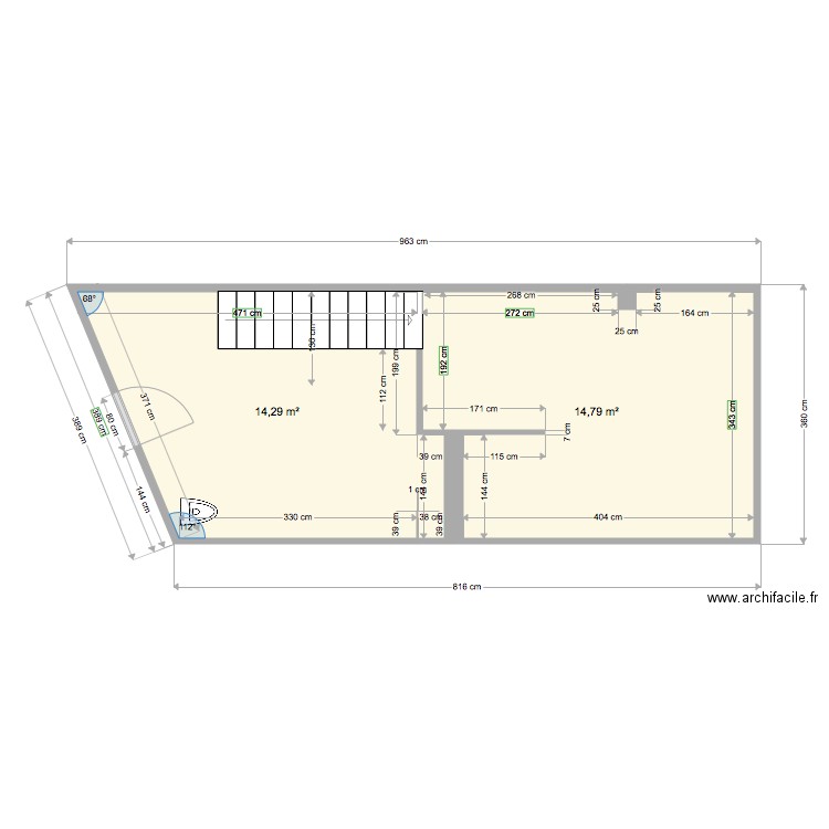 STUDIO rDC novembre SANS CLOISON. Plan de 0 pièce et 0 m2