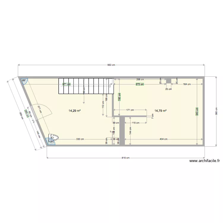 STUDIO rDC novembre SANS CLOISON. Plan de 