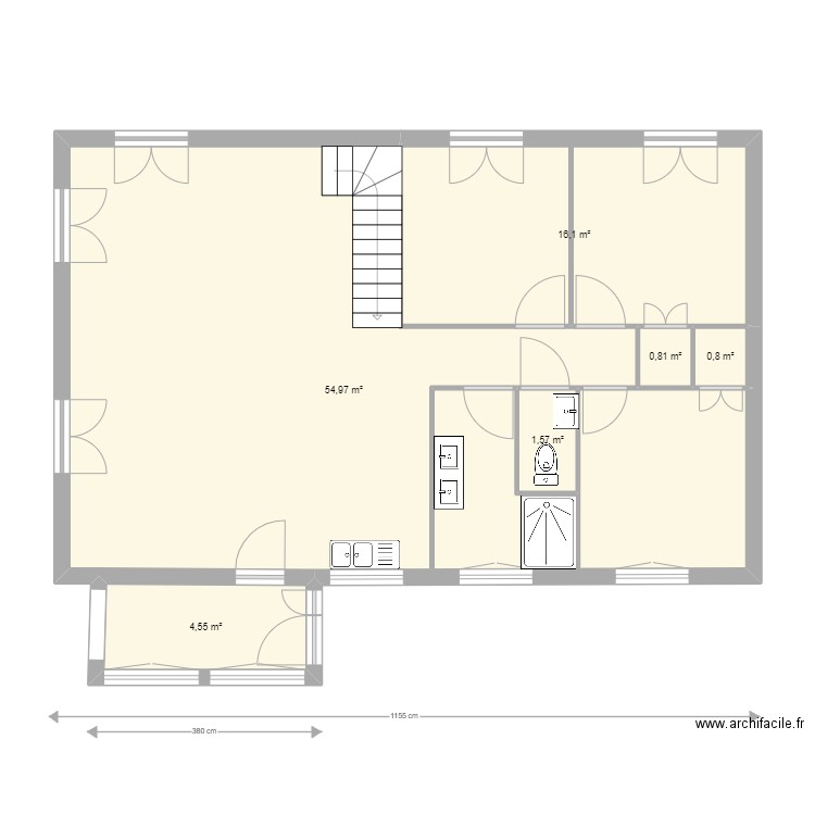 Garage_Lampaul_10juil22. Plan de 6 pièces et 79 m2