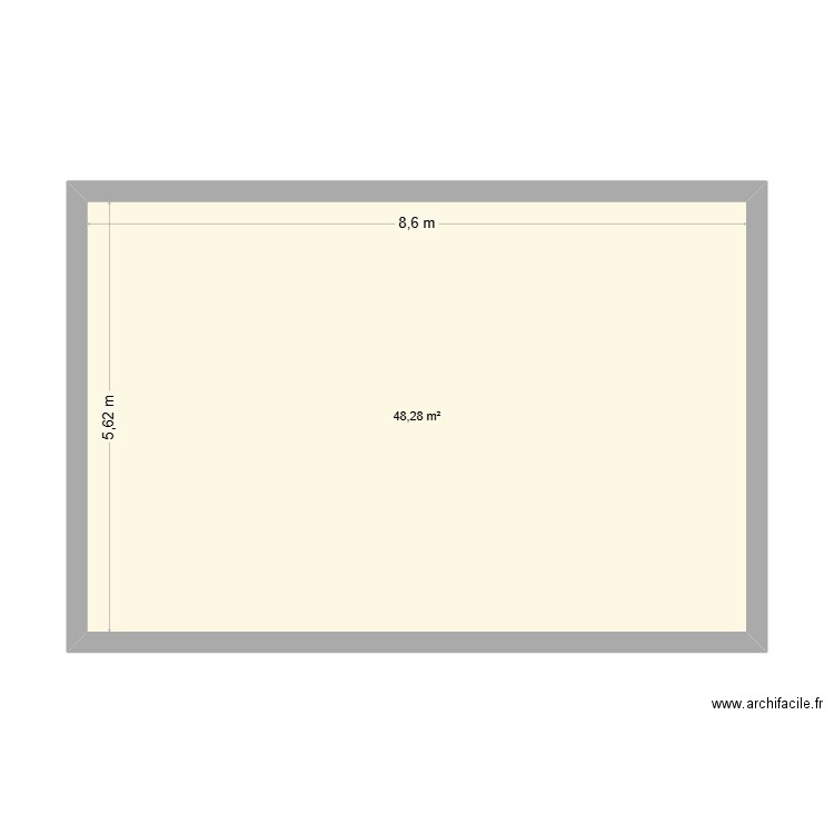 Maison. Plan de 1 pièce et 48 m2
