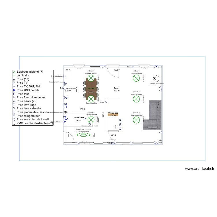 Plan électricité V/Y. Plan de 0 pièce et 0 m2