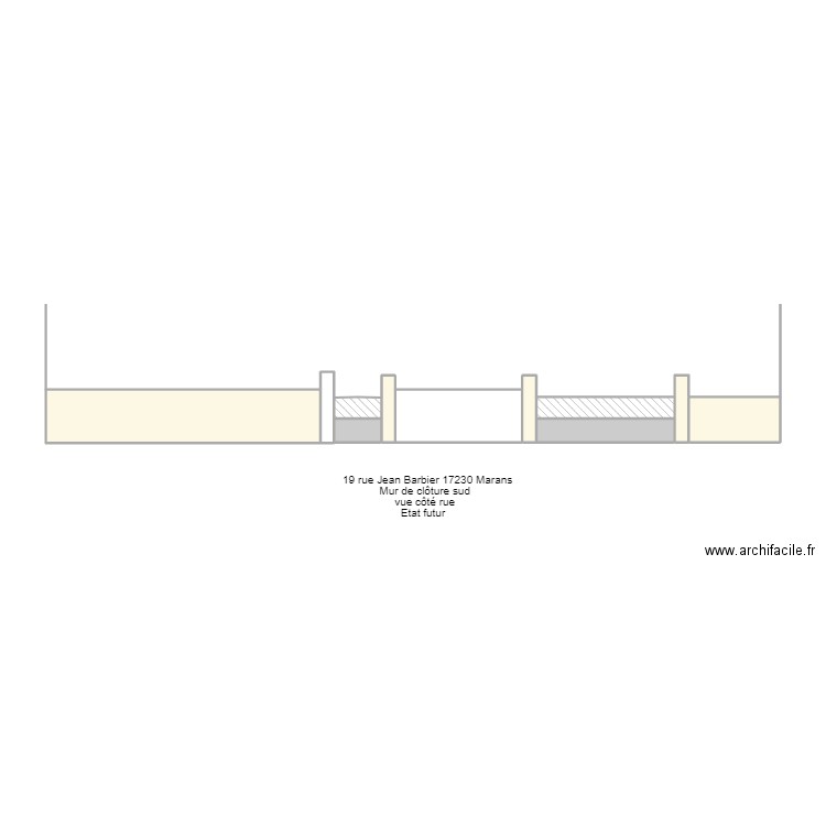 Clôture sud . Plan de 9 pièces et 14 m2