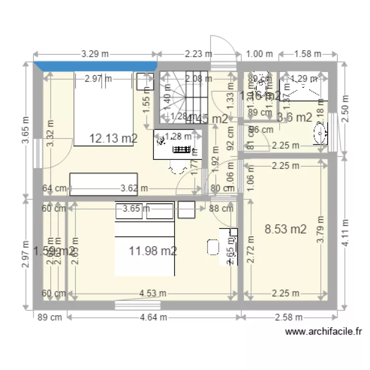 MAISON DU BAS 1ER ETAGE ARDECHE. Plan de 