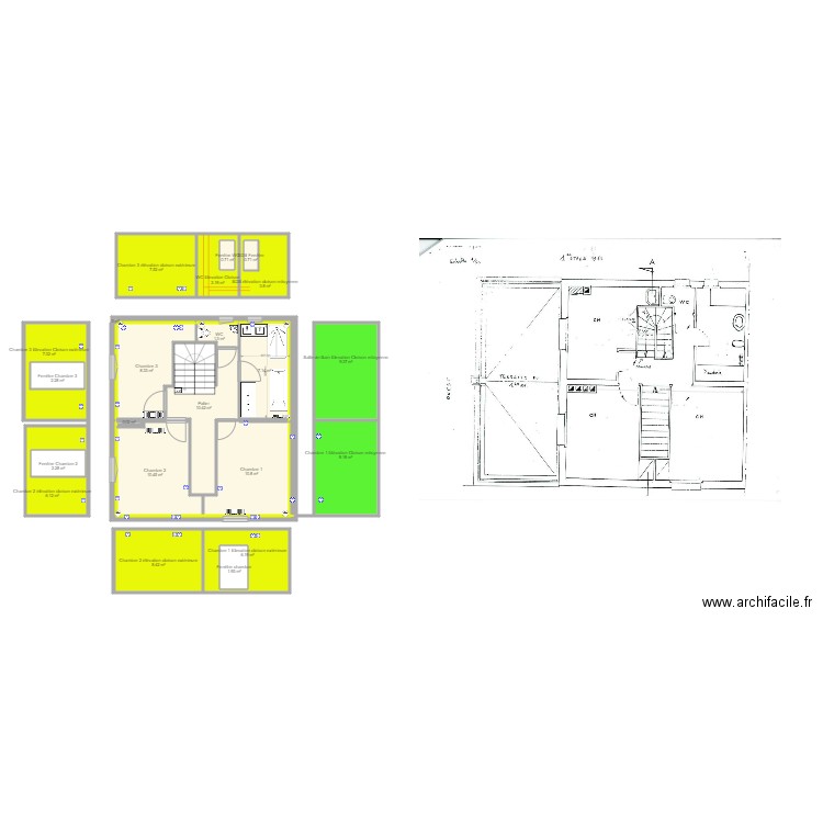 DSFA 1er etage Cloisons internes et périphériques v3. Plan de 0 pièce et 0 m2