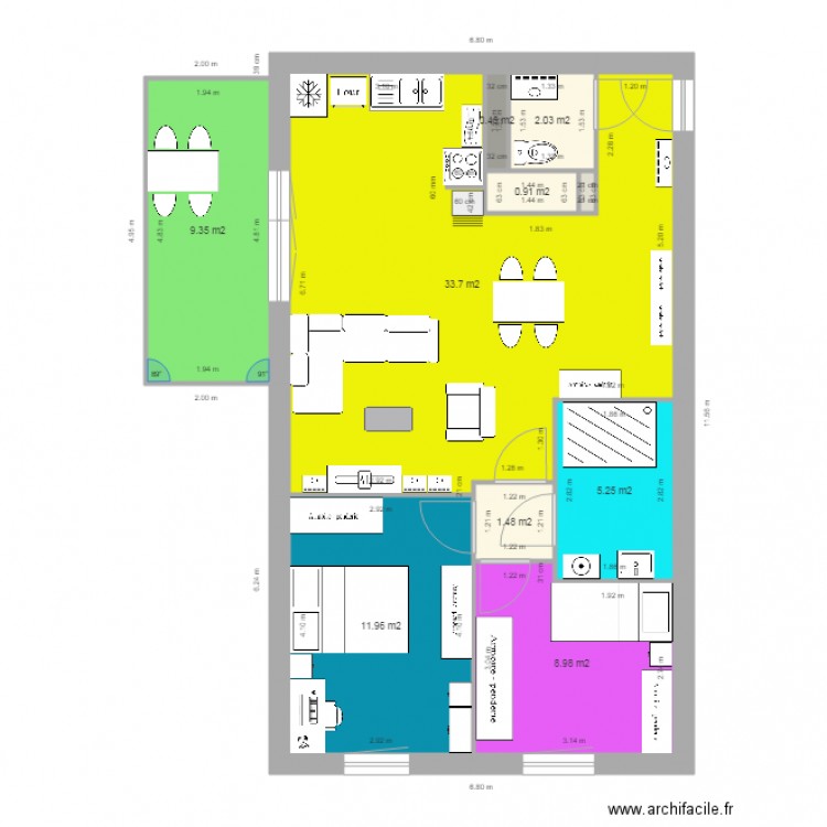 Appartement v4. Plan de 0 pièce et 0 m2