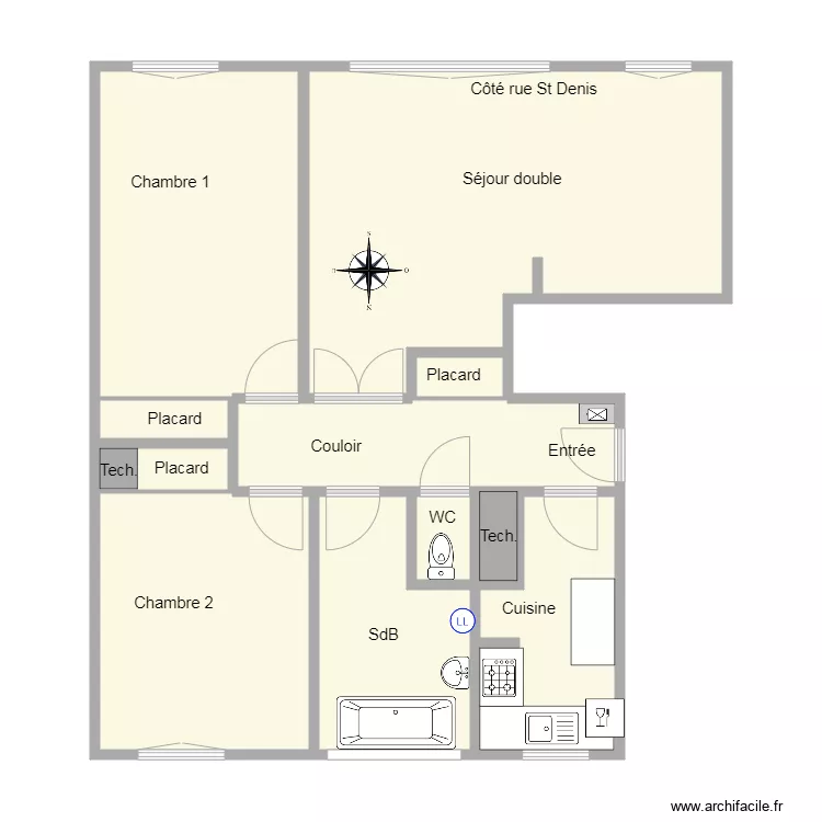 22B St Denis. Plan de 