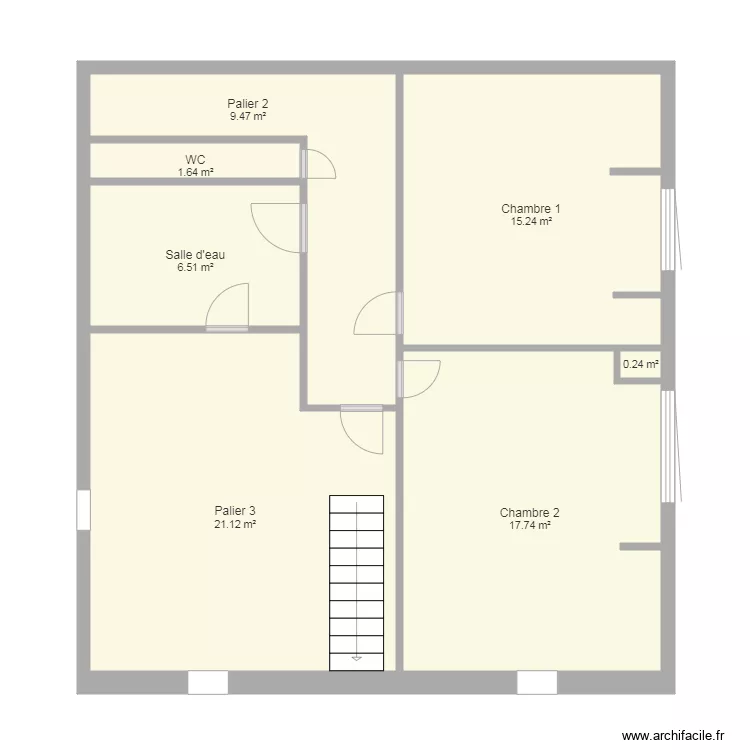 pavillon Cormeilles en parisis 2ieme &eacute;tage. Plan de 