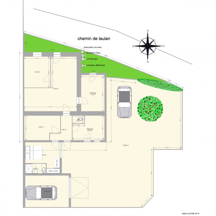 plan de masse final. Plan de 0 pièce et 0 m2