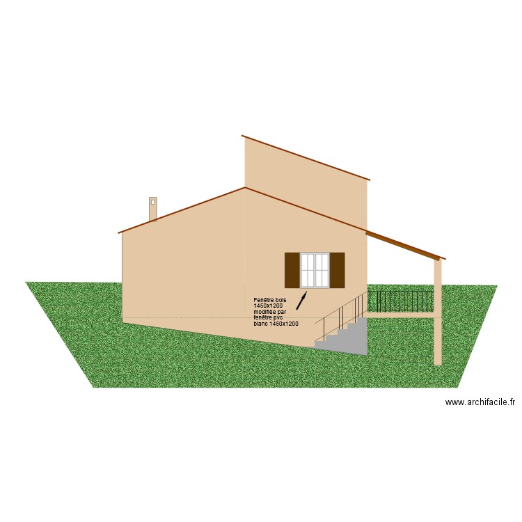 Façade ouest après travaux. Plan de 0 pièce et 0 m2