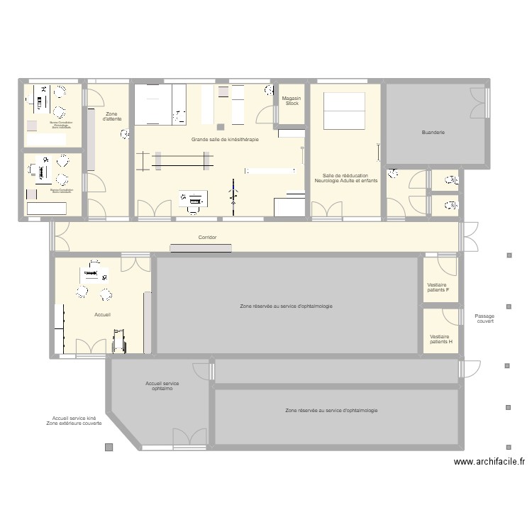 Service kiné HDS Ijenda - Equipé. Plan de 0 pièce et 0 m2