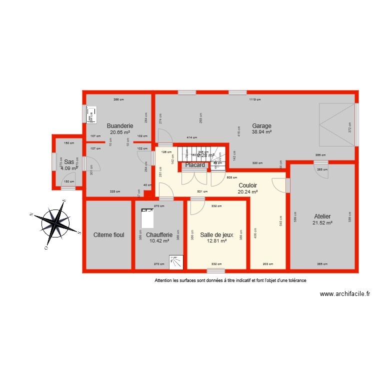 BI 5572 Sous sol côté. Plan de 0 pièce et 0 m2