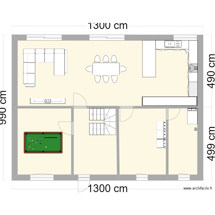 bas baijot. Plan de 4 pièces et 109 m2