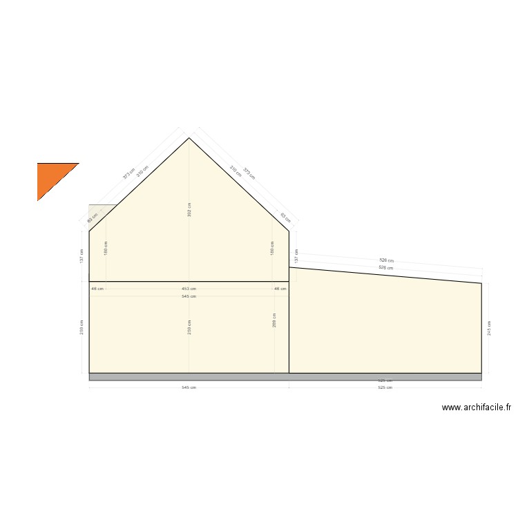 plan existant coupe nord. Plan de 0 pièce et 0 m2