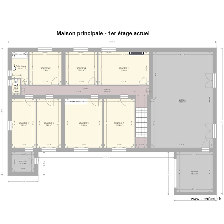 La plaine  Premier étage actuel. Plan de 0 pièce et 0 m2