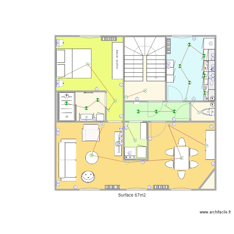 Dubessay 1er Elec. Plan de 10 pièces et 68 m2